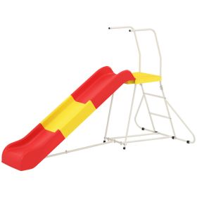 6 ft Slide For Kids, Metal Freestanding Playground Equipment With Climbing Ladder, For Backyard, Outdoor, Indoor, Red (Option: Red)