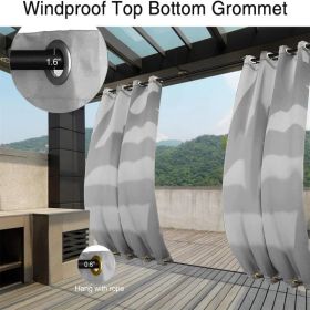 Outdoor Curtain Grommets Top & Bottom Greyish White 50x120 inch (Option: 50 in. W x 120 in. L)