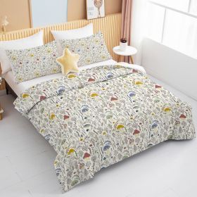 3 Pieces Mushroom Decoration Comforter Set Soft Bedding Set For Home Bedroom Decor Twin Size (Option: Twin-Multicolor)