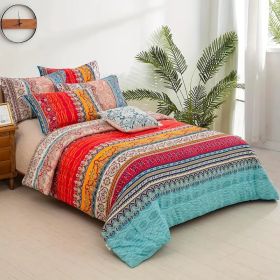 Boho Red Duvet Cover Set (Option: Twin)
