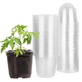 30 Pcs Plant Nursery Pots For Spring Garden Container PET Flower Seed Starting Pots Container With Dome With Drainage Holes (Option: White)