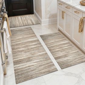 Three-piece kitchen rug set, non-slip and washable, abstract pattern kitchen hallway rug, soft and comfortable, suitable for sinks, floors, entra (Main Color: White, Main Material: Polyester)