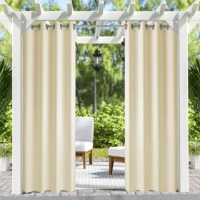 Outdoor Patio Curtain Grommets 50x101 inch Ivory (Option: 50 in. W x 106 in. L)