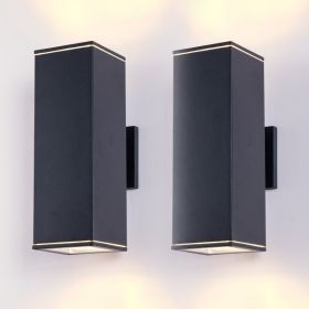 14in Modern Outdoor Porch Light Patio Light In 2 Lights With Aluminum Rectangular Tube (Option: Default)